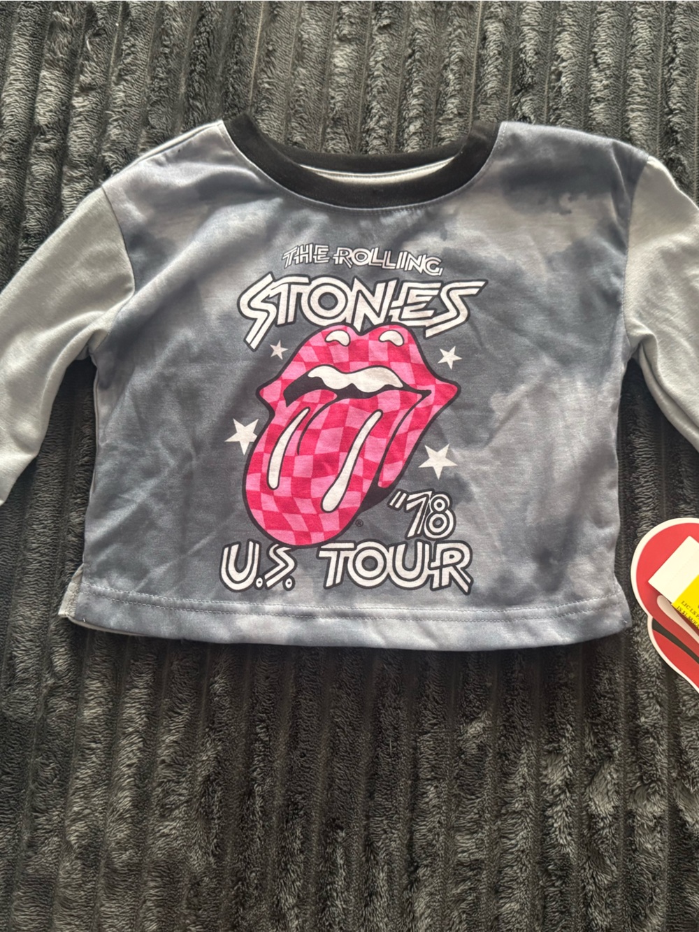 The Rolling Stones Gray and Black Crewneck Graphic Tee